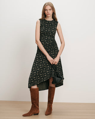 Veronica Beard Theodora Sleeveless Midi Dress Black Multi | Veronica Beard