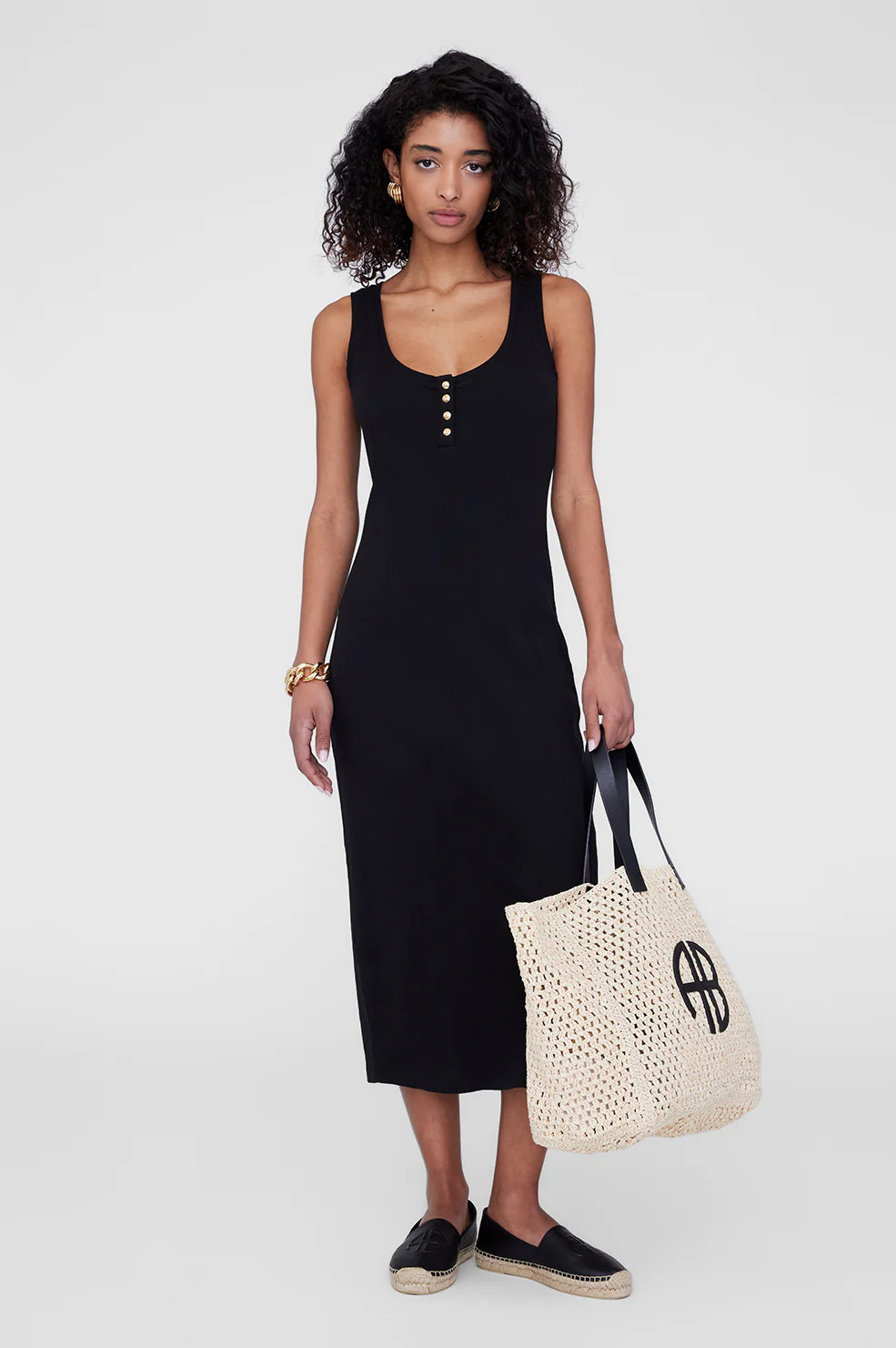 Alessia Tank Midi Dress - Black | Anine Bing