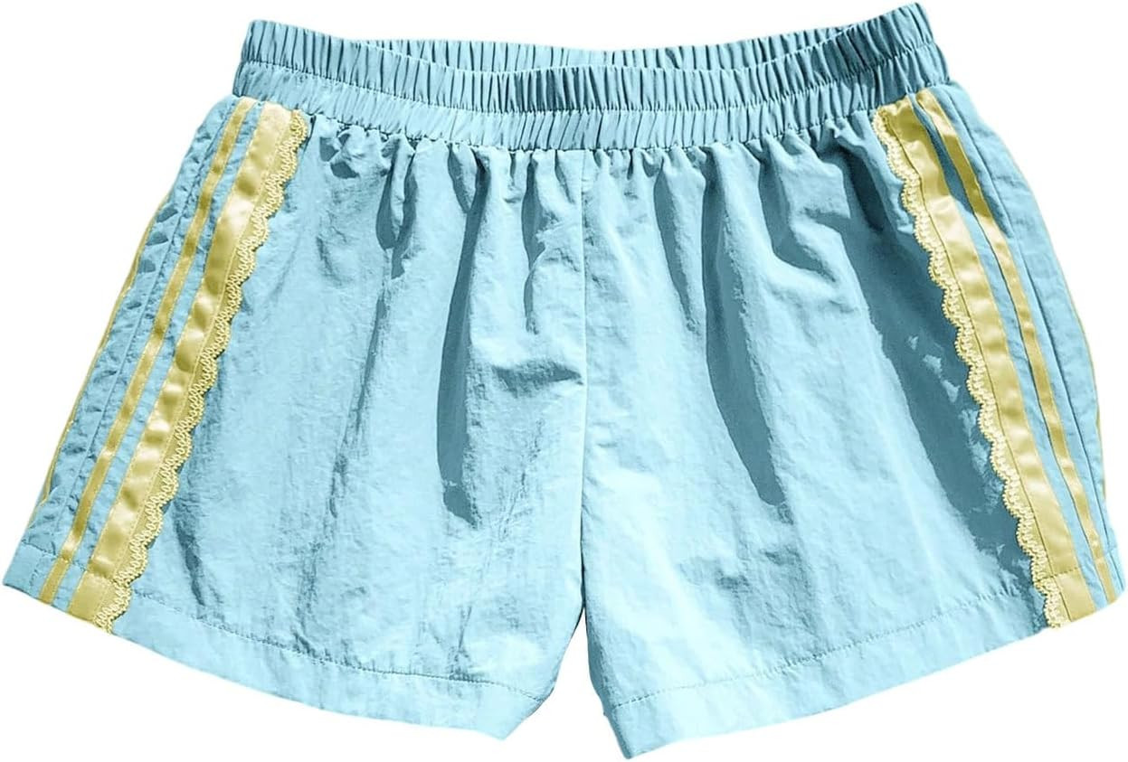 MakeMeChic Women's Striped Summer Track Shorts Low Rise Athletic Shorts | Amazon (US)