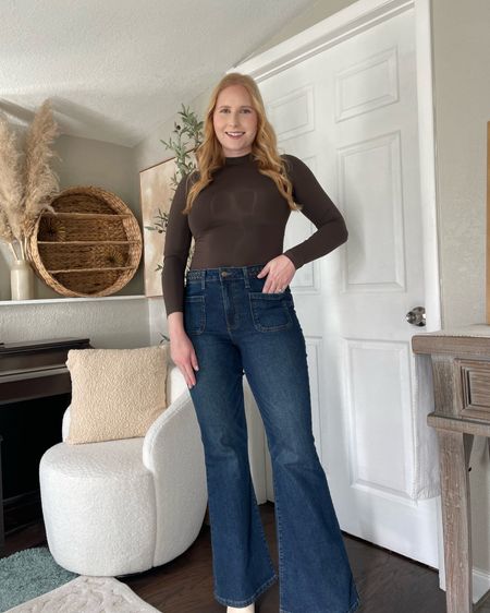 Fall Outfits
Fall Fashion
Walmart jeans size 10 brown bodysuit size medium @walmartfashion #WalmartFashion #IYWYK #WalmartFinds #affordablebyamanda , Affordable by Amanda wears a brown soft bodysuit with flare denim jeans from celebrity pink 

#LTKfindsunder50 #LTKmidsize #LTKSeasonal