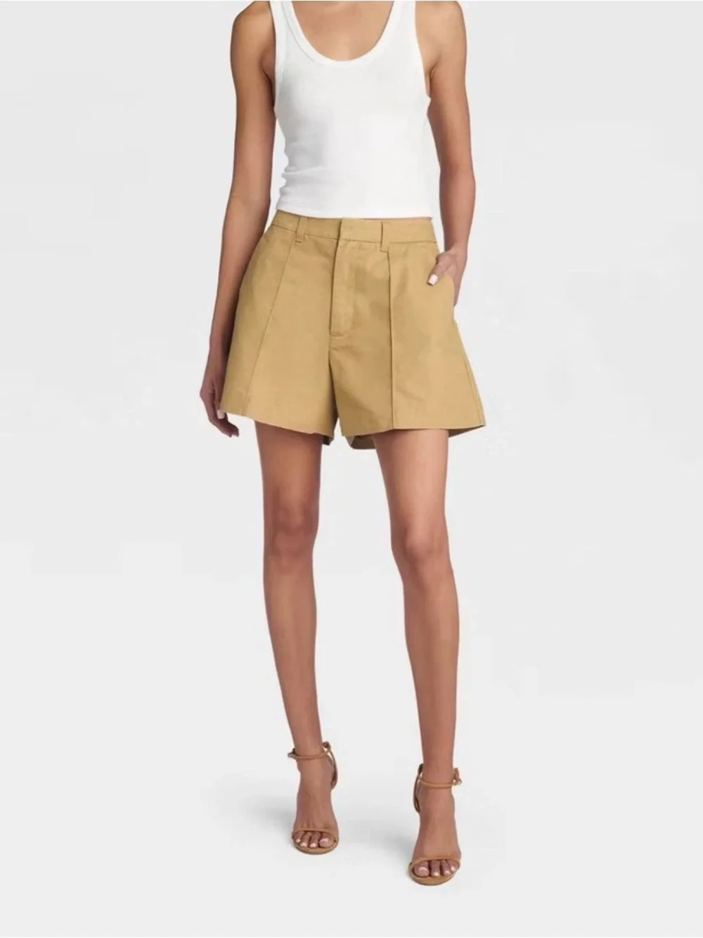 KBB by KAHLANA 'The Flared Chino Shorts' - Brown | Poshmark