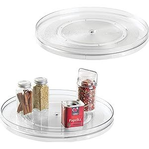 iDesign 54730M2 Linus Turntable Kitchen, Pantry or Countertop Organization, 14" Inch, Clear, 2 Count | Amazon (US)