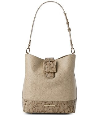 Cumulus Collection Celina Buckle Detail Contrast Trim Bucket Bag | Dillard's