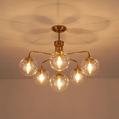 6 - Light Sputnik Glass Semi Flush Mount | Wayfair North America