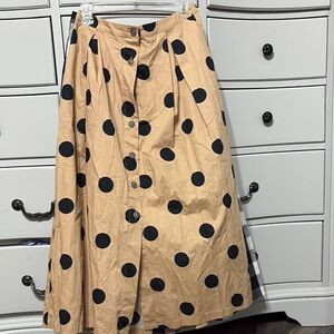 Who What Wear Cream and Black A-Line Midi Skirt | Poshmark
