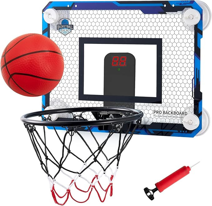 BOHEN Indoor Mini Basketball Hoops with Powerful Suction Cup, Stick to Windows, Wooden Doors, Smo... | Amazon (US)