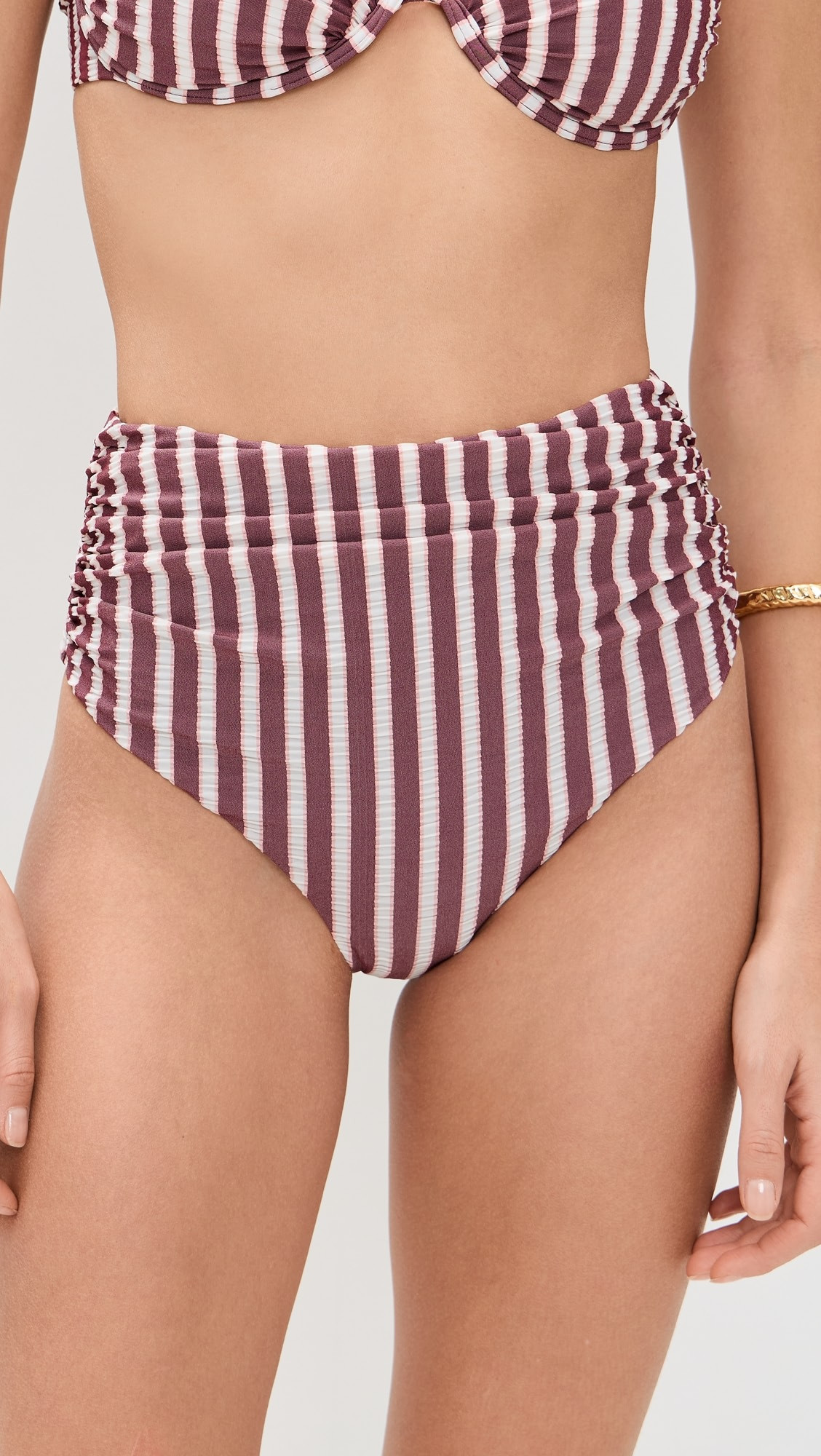 Teya High Waisted Ruched Bikini Bottoms | Shopbop
