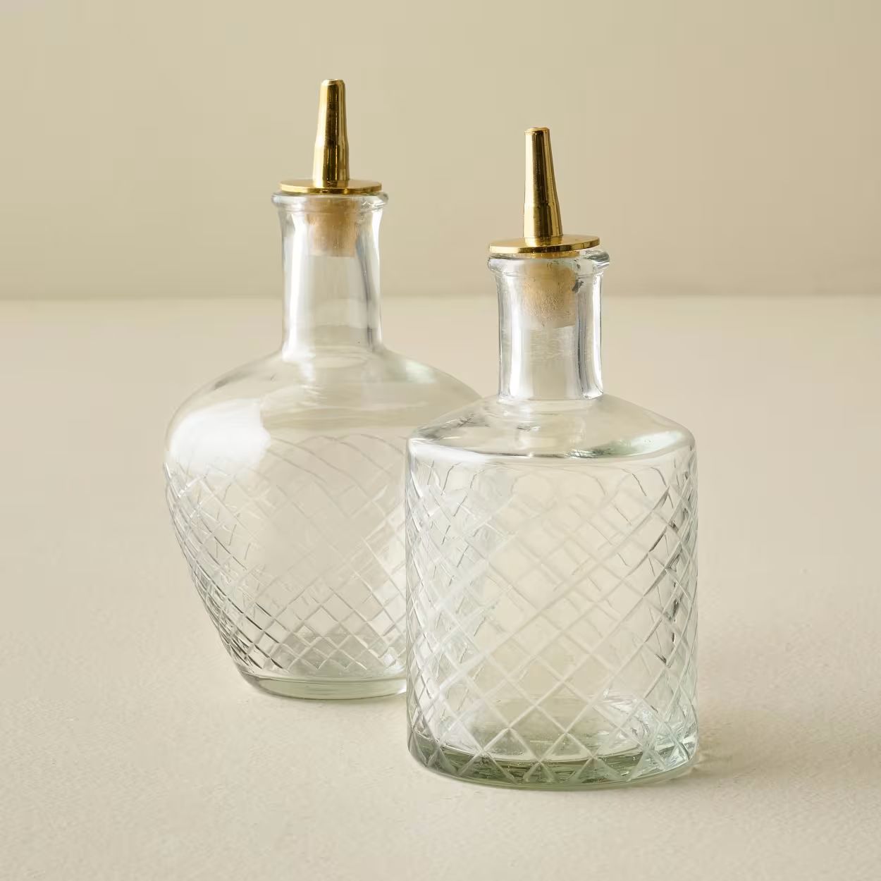 Vintage-Inspired Etched Glass Bottle | Magnolia