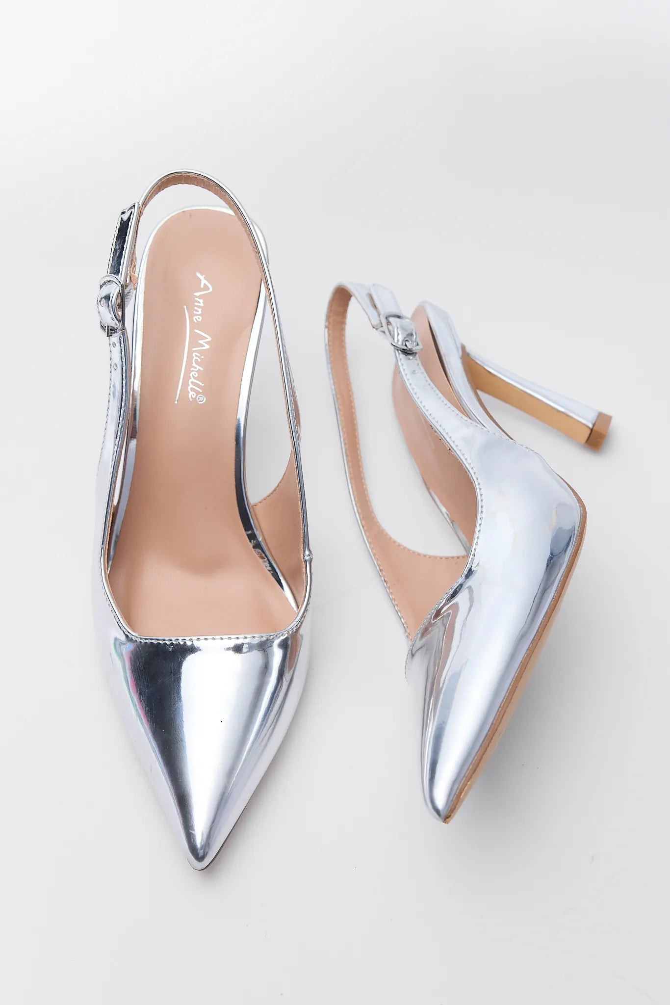 Marilyn Silver Pointed Toe Heels | Avara