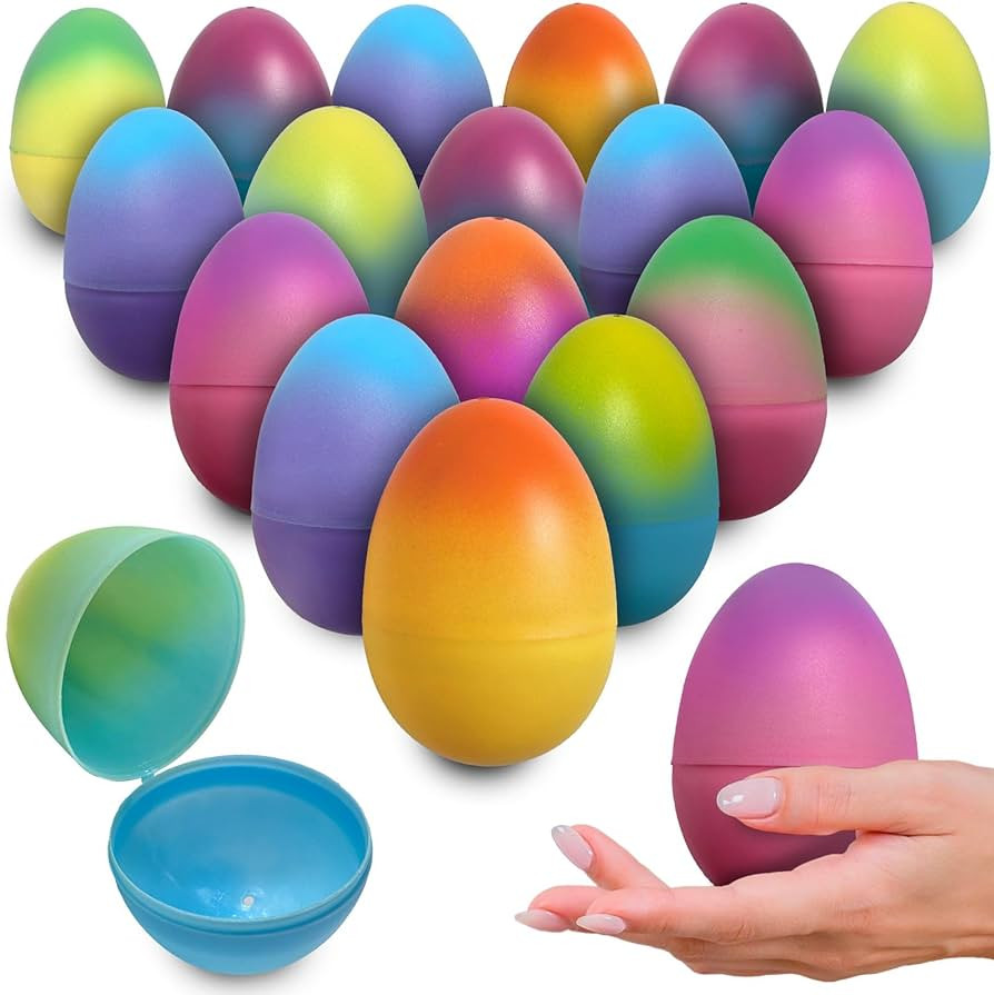 stargo 50 Pack - Plastic Easter Eggs Empty 3.2” Large Plastic Eggs Fillable for Easter Egg Hunt... | Amazon (US)