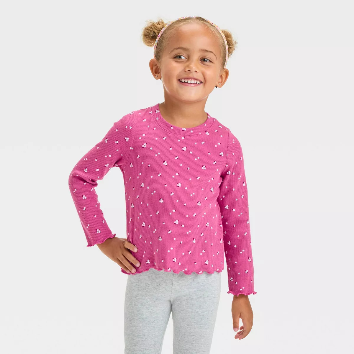 Toddler Girls' Rib Long Sleeve T-Shirt - Cat & Jack™ | Target