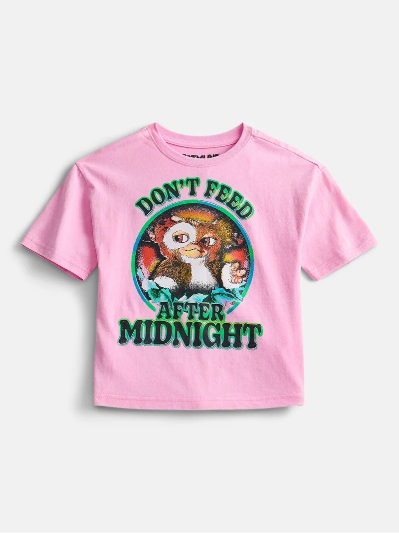 Gremlins Girl\u2019s Boxy Halloween Crewneck Tee with Short Sleeves, Sizes 4-16 | Walmart (US)
