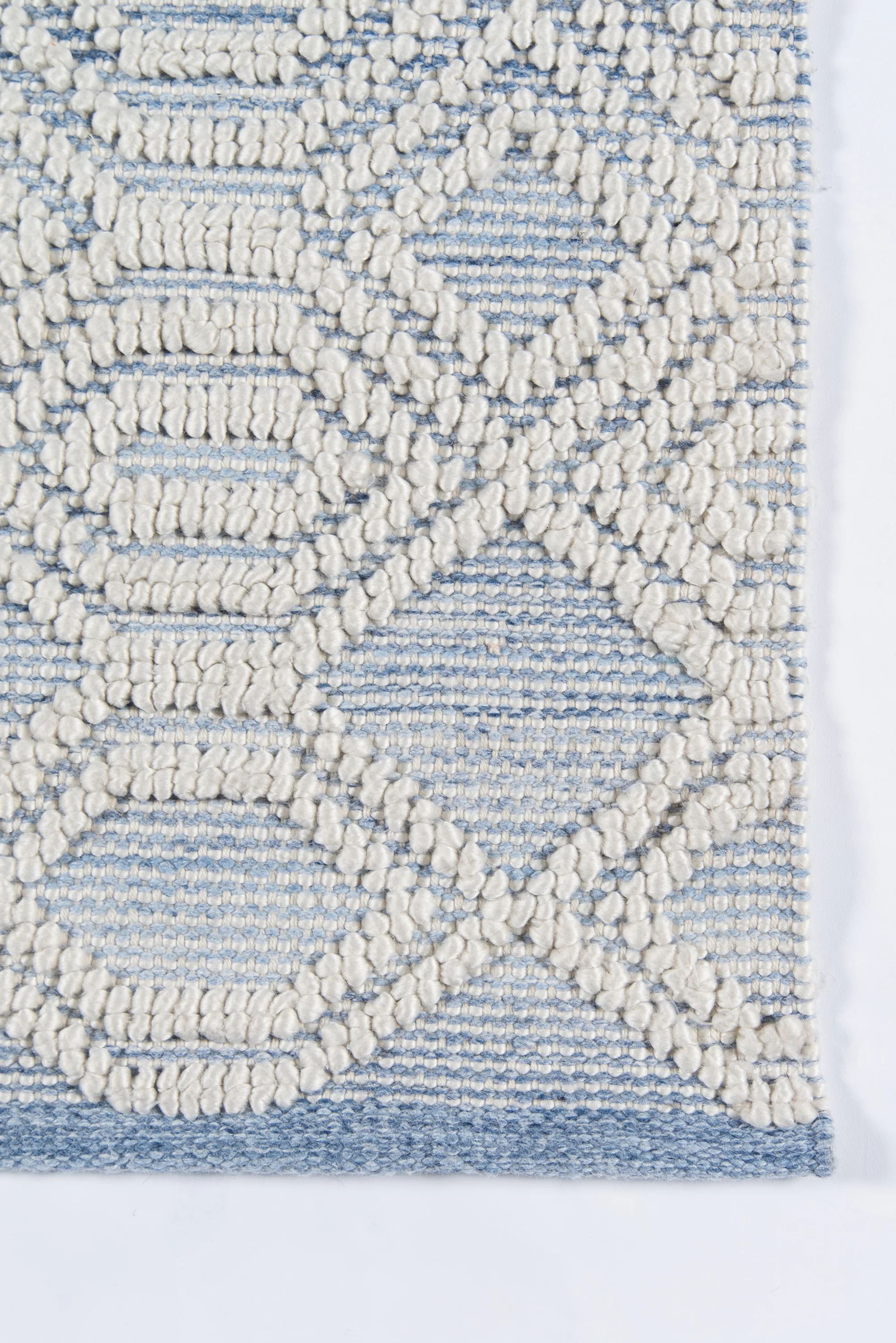 Alterizio Geometric Handmade Flatweave Area Rug in Light Blue/White | Wayfair North America