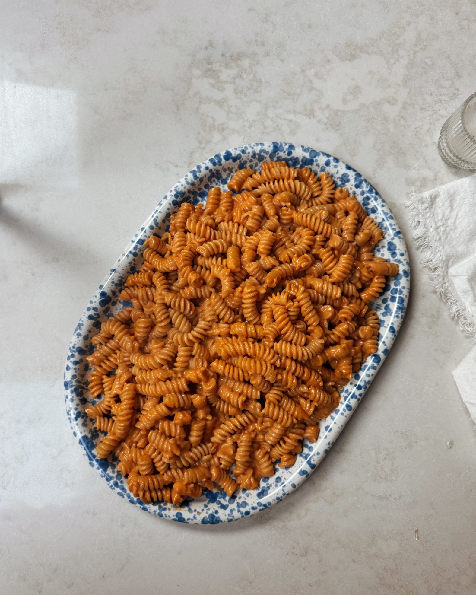 blue splatter oval serving dish!