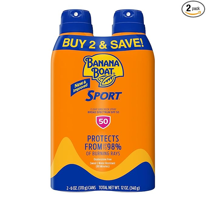 Banana Boat Sport Ultra SPF 50 Sunscreen Spray | Banana Boat Sunscreen Spray SPF 50, Water Resist... | Amazon (US)