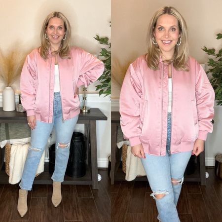  Love these new arrivals from Scoop at Walmart! I’m wearing a size small in oversized bomber jacket  a size 8 in these Old Navy jeans  at 1.5 months postpartum. All of these pieces are under $40 and come in some gorgeous spring colors and prints! 

Work wear, vacation outfit, casual style, Valentine’s Day outfit, jeans, spring dress, spring outfit, Walmart style 

#LTKstyletip #LTKSeasonal #LTKfindsunder50