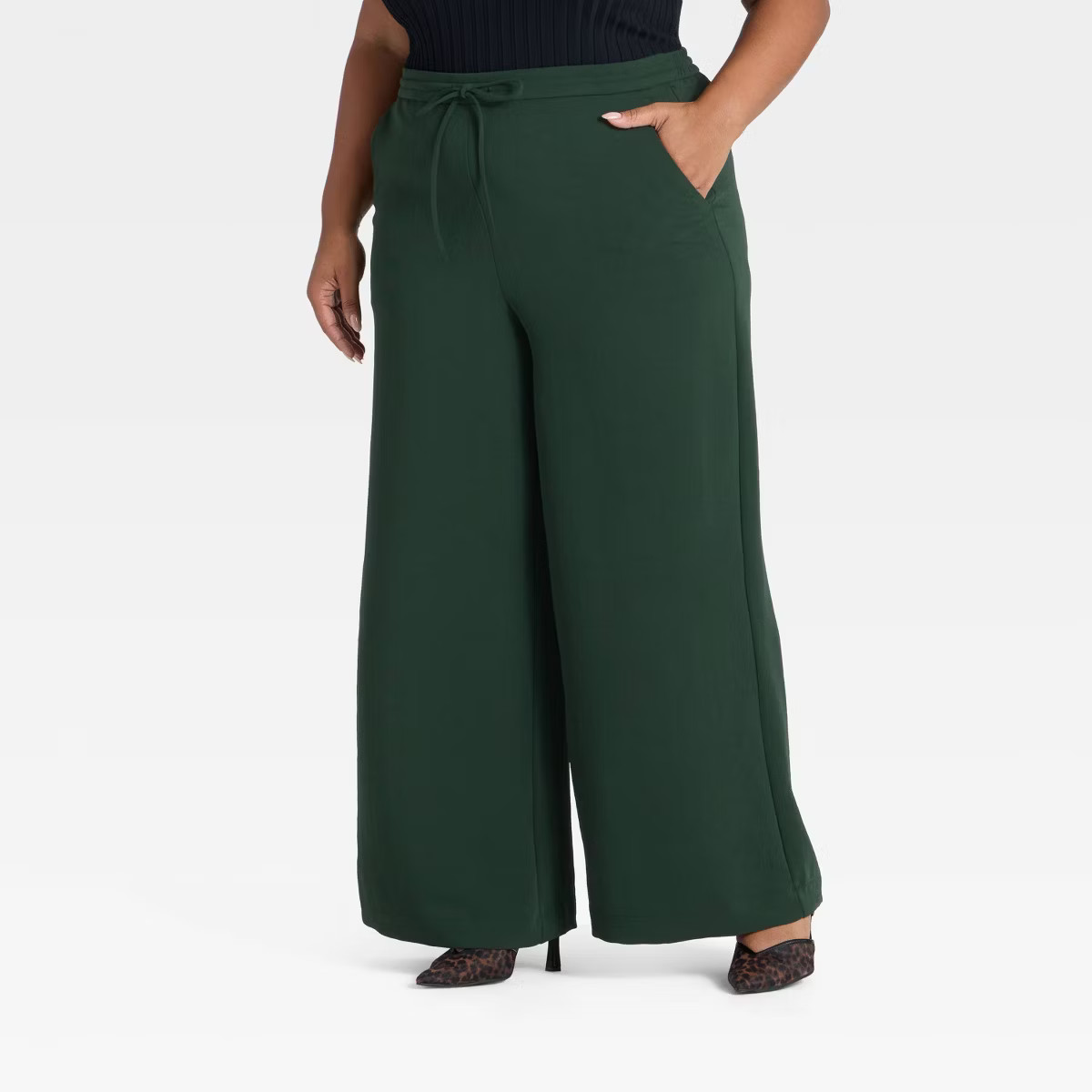 Women's Wide Leg Signature Crepe Pull-On Pants - A New Day™ | Target
