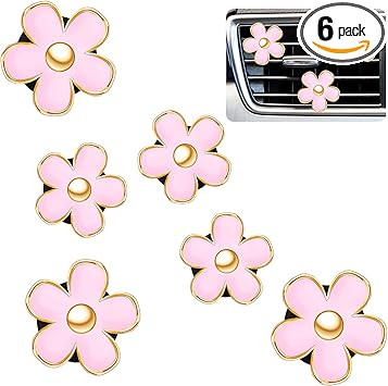 6 Pcs Daisy Flower Air Vent Clip Air Conditioning Outlet Clip Car Air Freshener Clip Charm Car In... | Amazon (US)