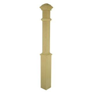 Stair Parts 4191 56 in. x 5 in. Unfinished Red Oak Plain Solid Core Box Newel Post | The Home Depot