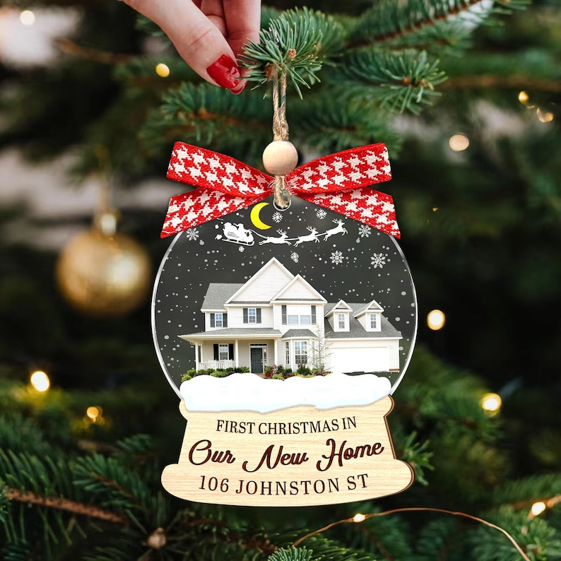 Custom First Christmas in Our New Home Ornament, Custom House Address Ornament, Family Ornament, ... | Etsy (US)