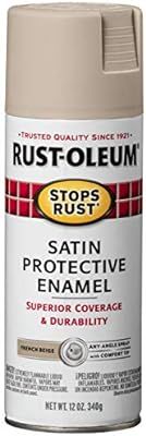 Rust-Oleum 276271 Stops Rust Enamel Spray Paint, 12 oz, Satin French Beige | Amazon (US)