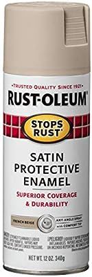 Rust-Oleum 276271 Stops Rust Enamel Spray Paint, 12 oz, Satin French Beige | Amazon (US)