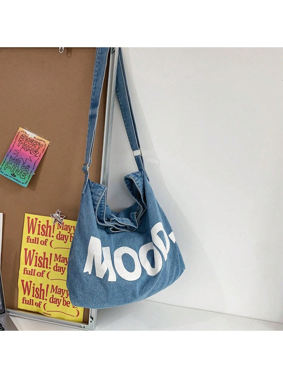 1pc Multi Pocket Female Shoulder Bags  Jeans Soft Portable Lady Chic Tote Bags Washed Denim Casua... | SHEIN