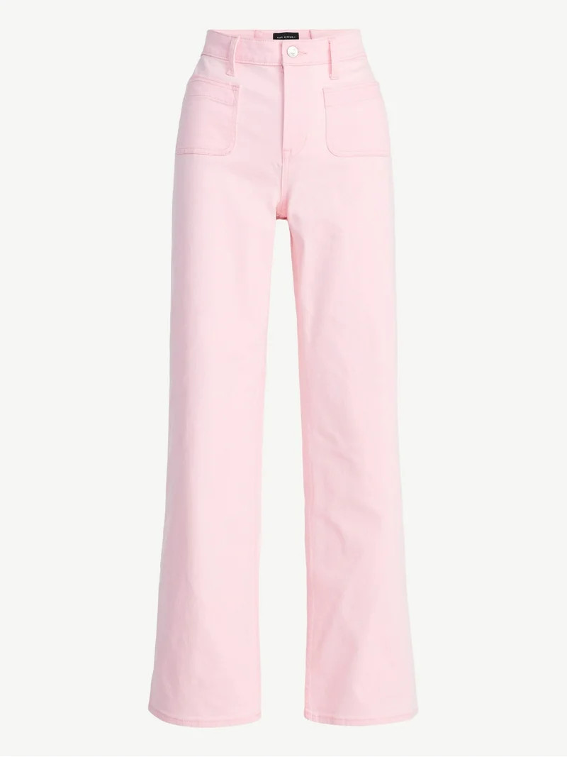 Free Assembly Women's and Women's Plus Wide Leg Jeans with Patch Pockets, 30", 32", and 34" Insea... | Walmart (US)