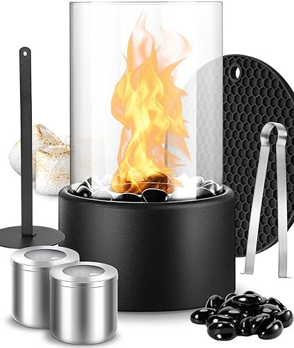 Portable Fire Pit Table Top Fireplace Bowl - Small Tabletop Firepit Smokeless Heaters Indoor Smor... | Amazon (US)