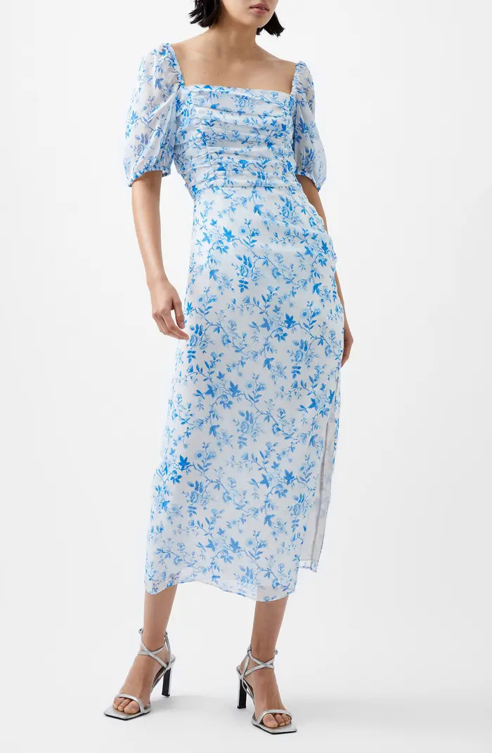French Connection Catrina Floral Ruched Midi Dress | Nordstrom | Nordstrom