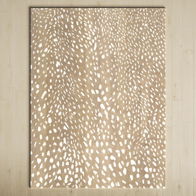 Jona Animal Print Handmade Tufted Wool Light Brown/Tan/Cream Area Rug | Wayfair North America