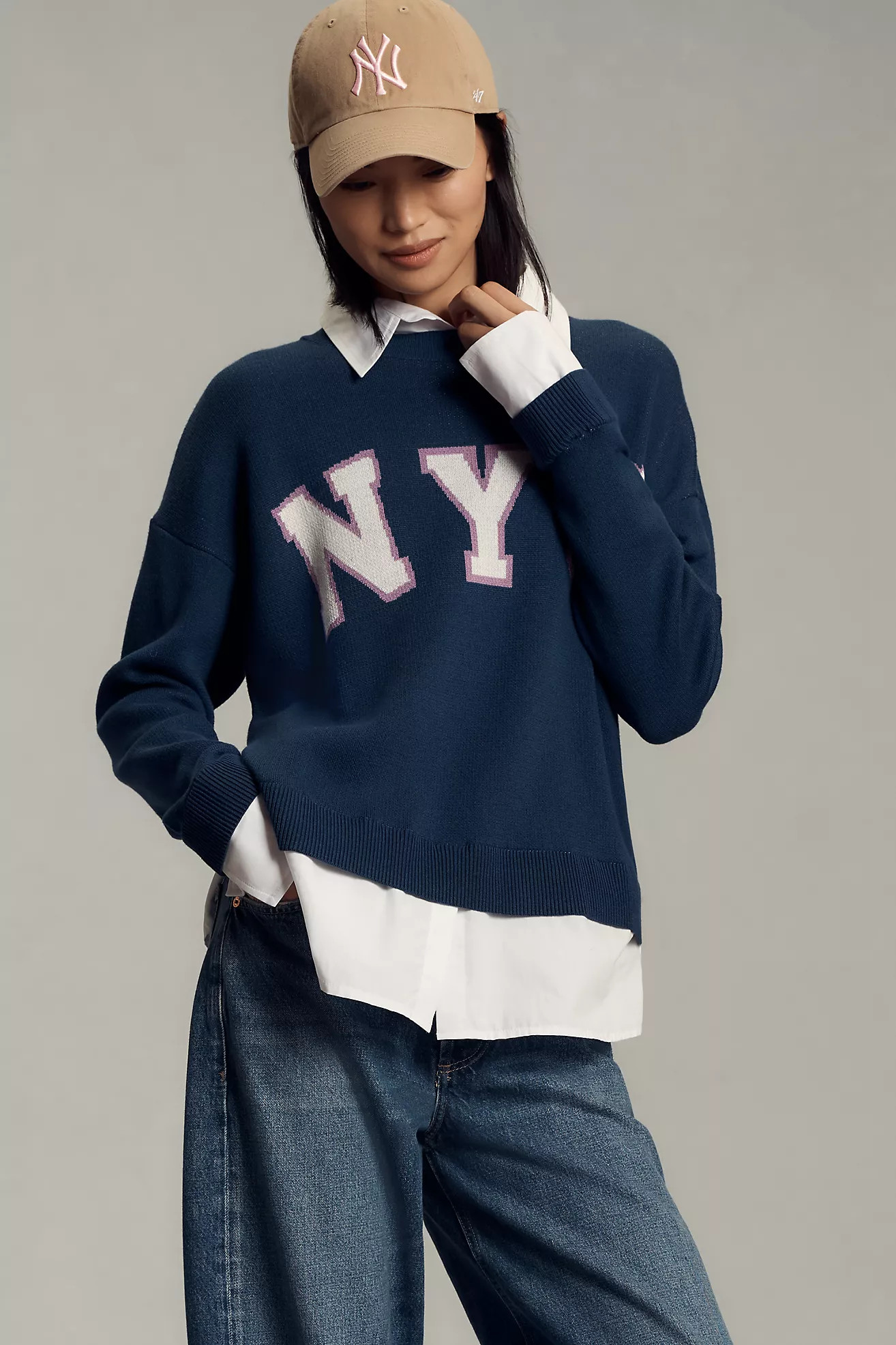 Maeve NYC Graphic Twofer Sweater | Anthropologie (US)