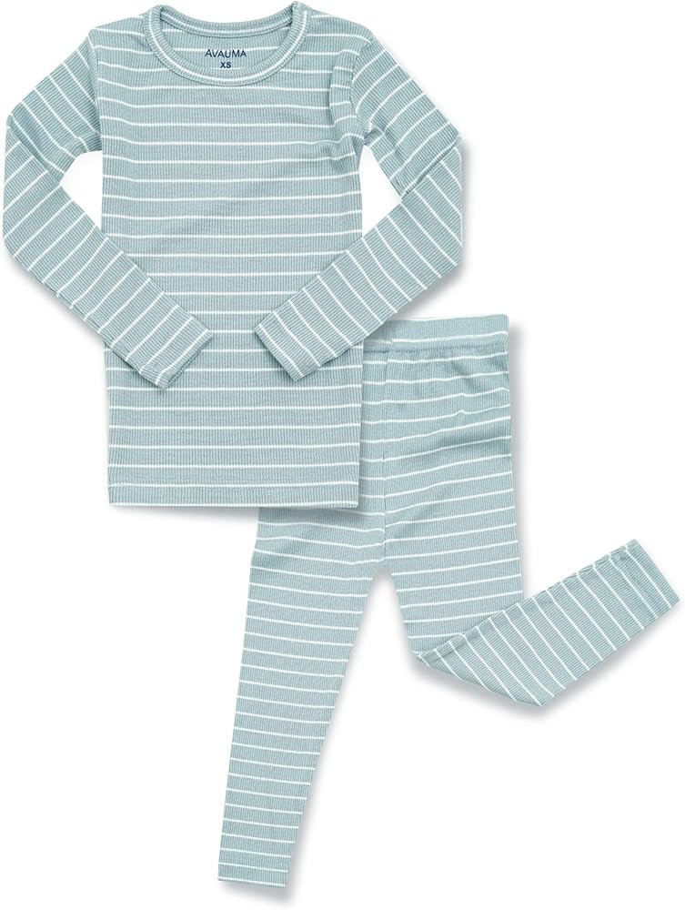 AVAUMA Stripe Pattern Baby Boys Girls Pajama Set Kids Toddler Snug fit Ribbed Sleepwear pjs for D... | Amazon (US)