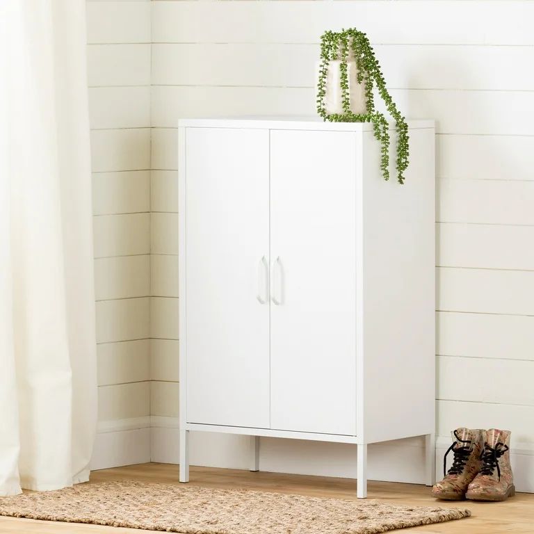 South Shore Crea Metal 2-Door Accent Cabinet, White - Walmart.com | Walmart (US)