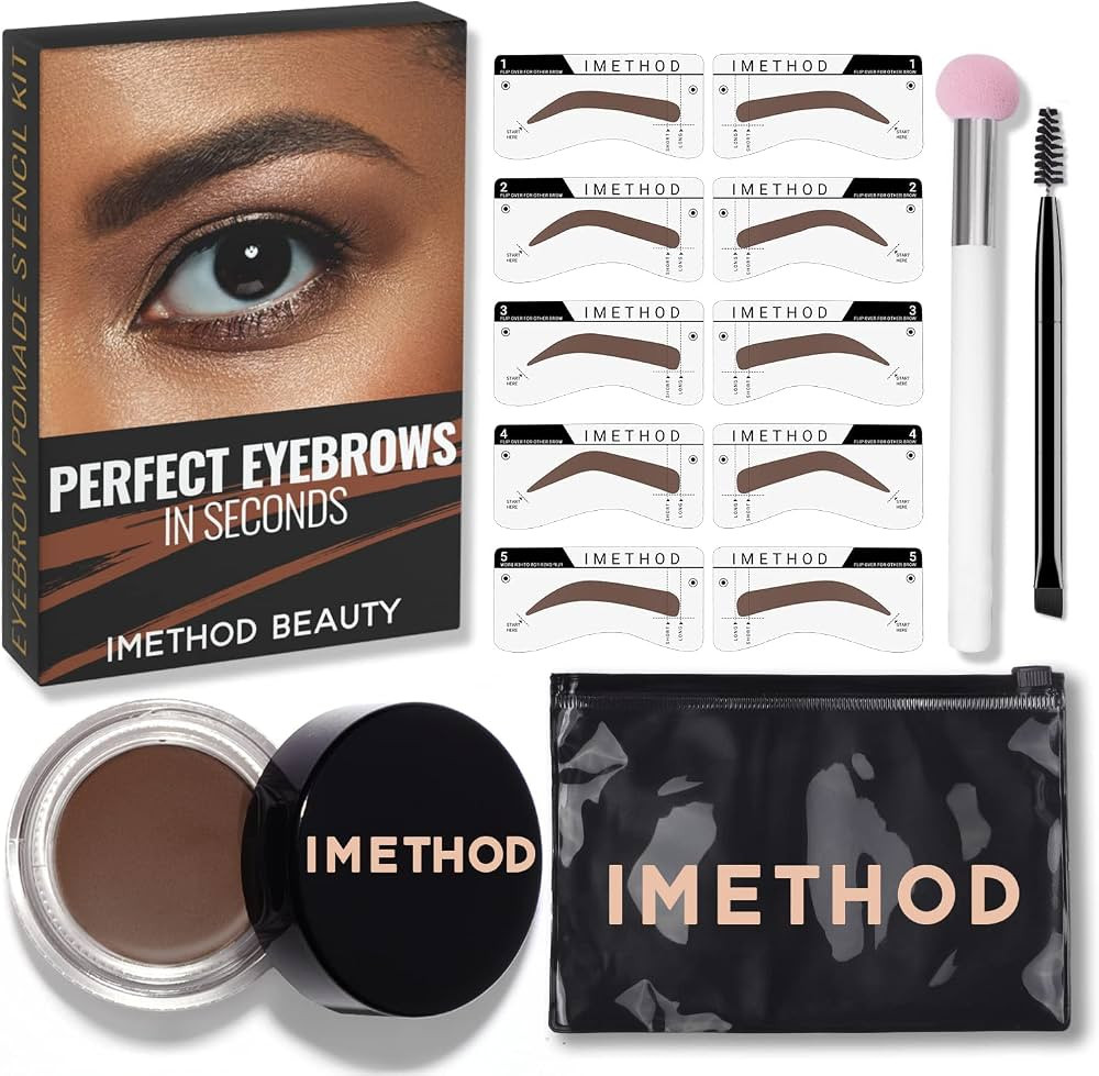 iMethod Eyebrow Stamp and Eyebrow Stencil Kit - Eye Brow Stamping Kit, Brow Stamp Kit, Brow Stenc... | Amazon (US)