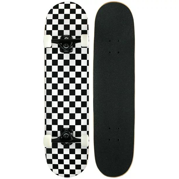 PRO Skateboard Complete Pre-Built CHECKER PATTERN 7.75 in Black/White - Walmart.com | Walmart (US)