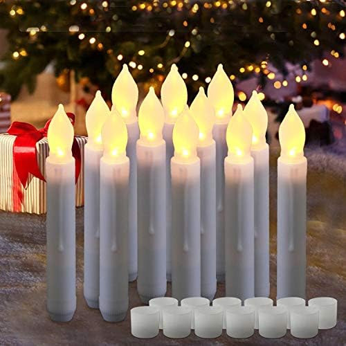Amazon.com: Homemory 6.5 Inches LED Battery Operated Taper Candles, Flickering Flameless Taper Fa... | Amazon (US)