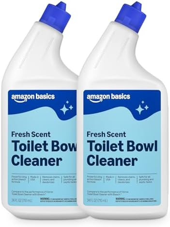 Amazon Basics Toilet Bowl Cleaner with Cling Action Formula, Bleach, Fresh Scent, 24 Fl Oz, Pack ... | Amazon (US)