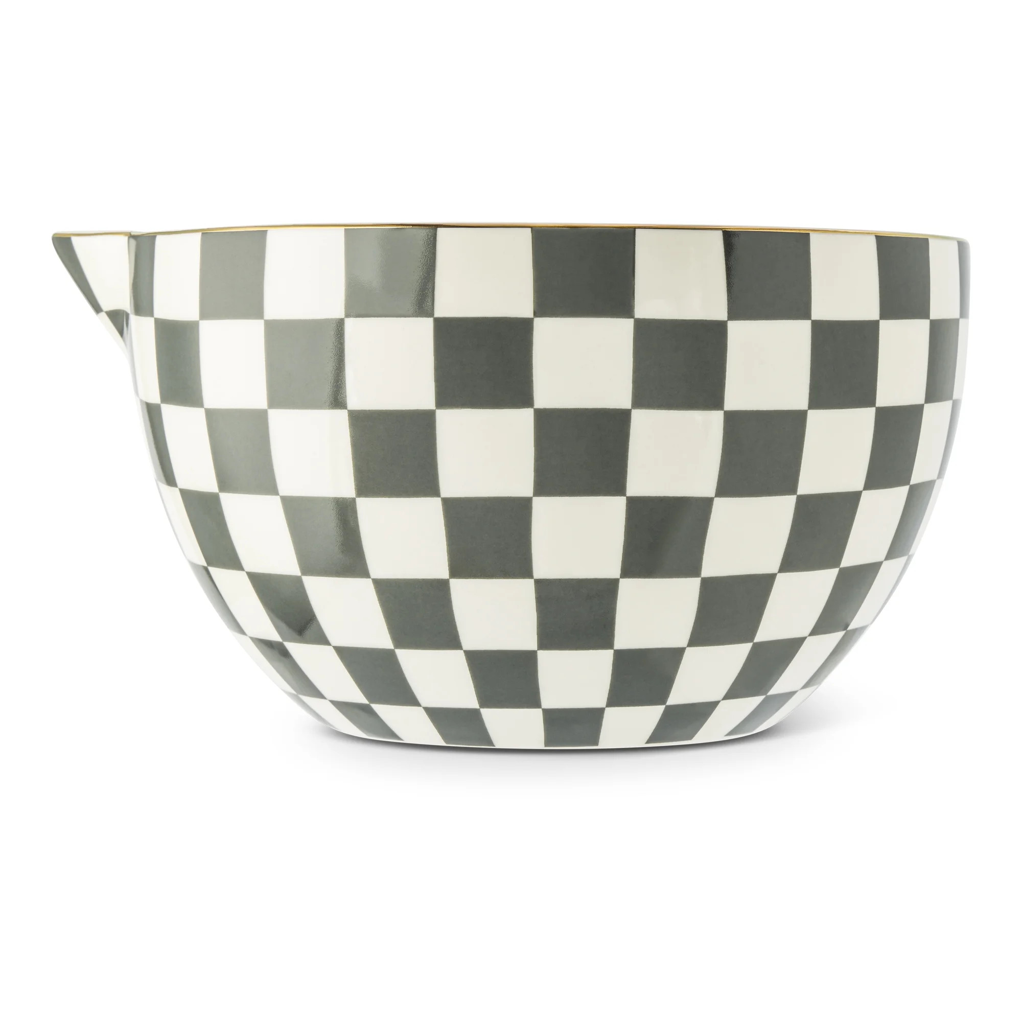 Thyme & Table 5-Piece Ceramic Mixing Bowl and Measuring Set - Green Checkered | Walmart (US)