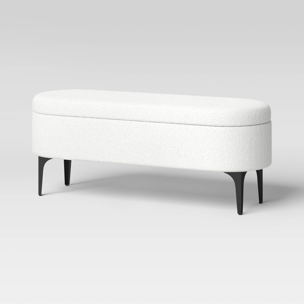 Storage Bench with Metal Legs Cream Boucle White - Threshold™ | Target