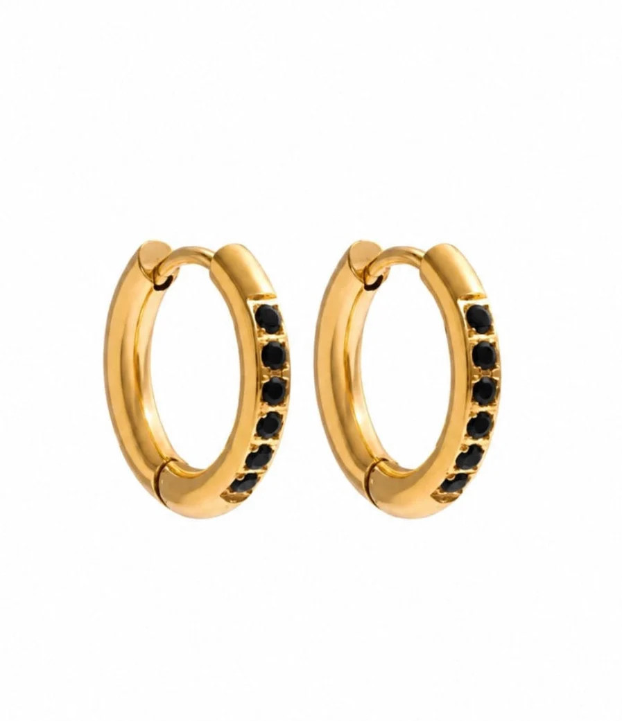 Classic Onyx Huggies | Pierced by Ash Design