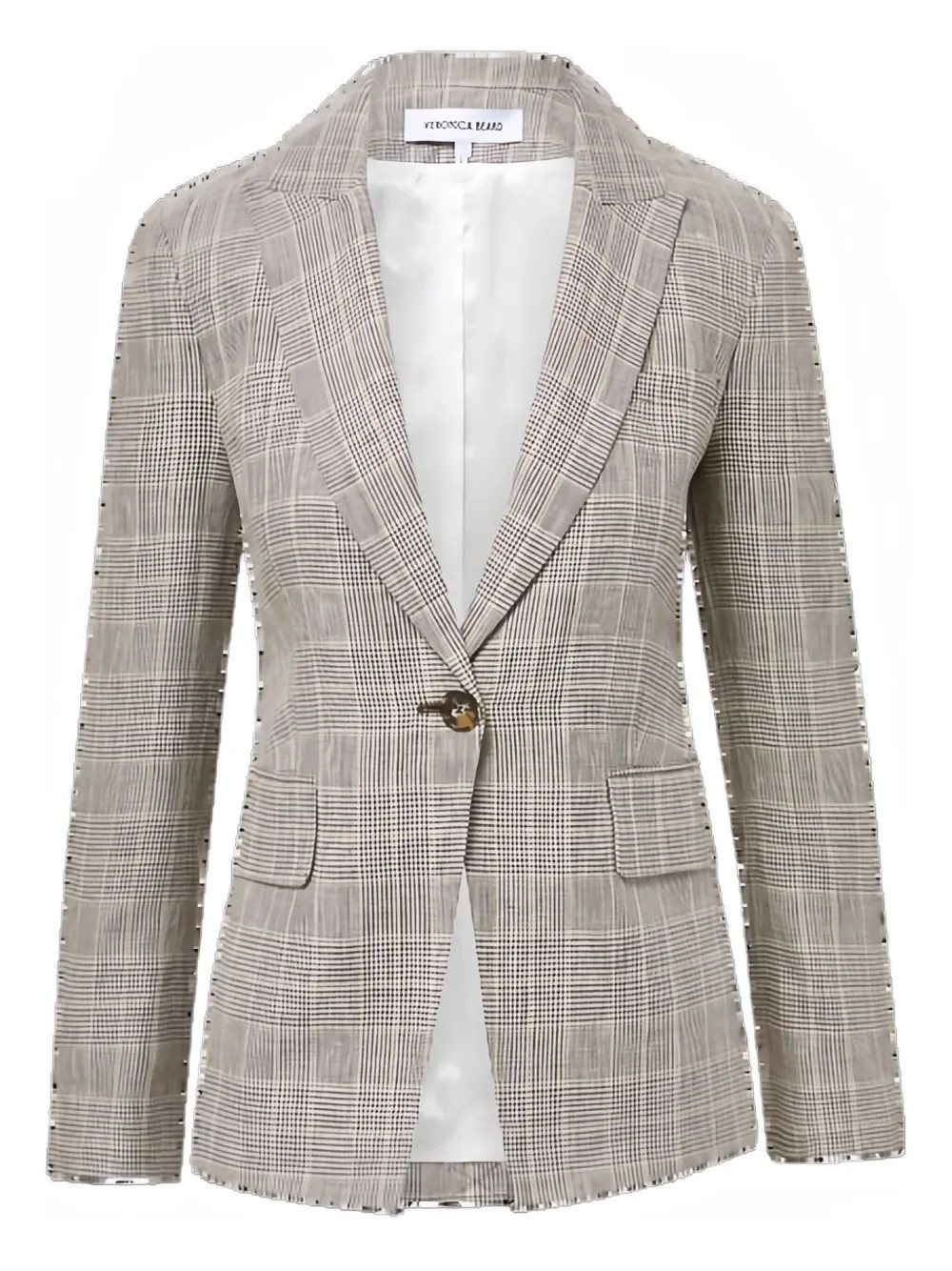 Veronica Beard Obie Dickey plaid-pattern single-breasted blazer - Grey | Farfetch Global
