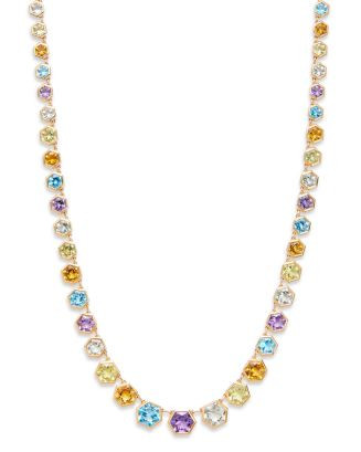 Bloomingdale's Fine Collection Multi Gemstone Hexagon Collar Necklace in 14K Yellow Gold, 16 | Bloomingdale's (US)