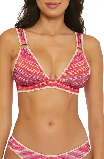 Becca Rainbow Sunset Metallic Stripe Bikini Top | Nordstrom | Nordstrom