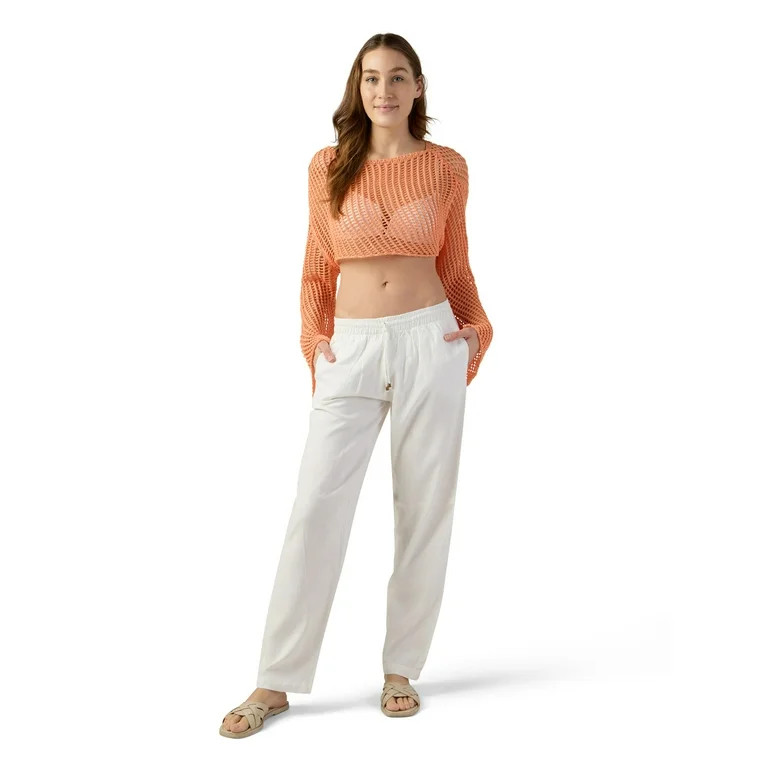 No Boundaries Women's Open Knit Shrug Top | Walmart (US)