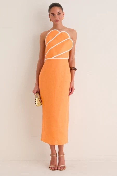 Resort dress, beach vacation outfit, spring dresses orange dress 