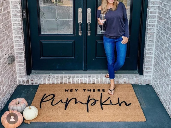 Hey There Pumpkin Doormat Halloween Thanksgiving Fall Autumn - Etsy | Etsy (US)