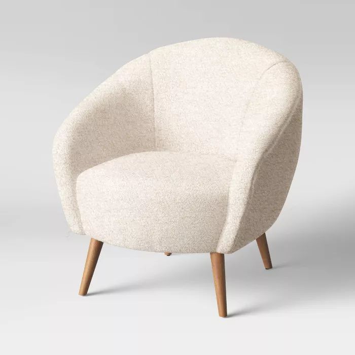 Odilia Rounded Sherpa Accent Chair Cream - Opalhouse™ | Target