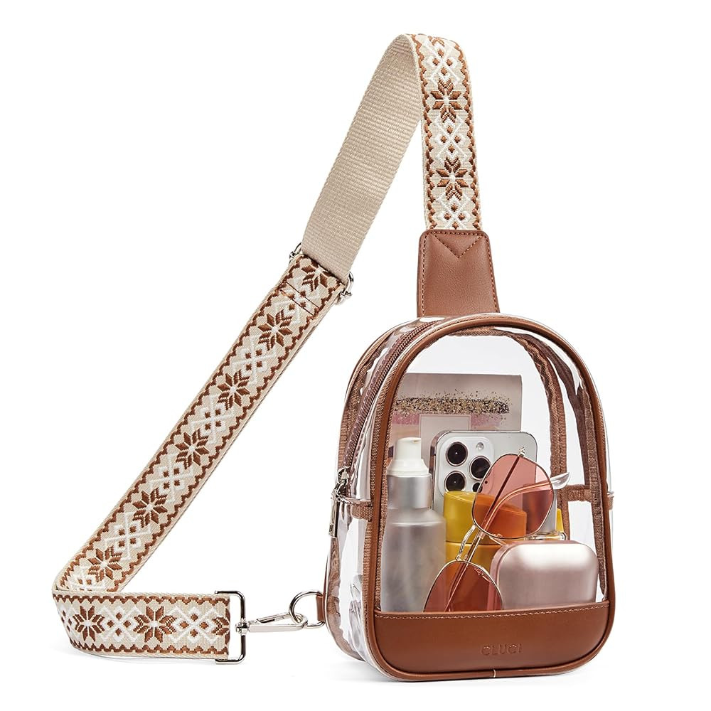 CLUCI Clear Bag for Stadium Events, Clear Crossbody Bag, Small Transparent Purses | Amazon (US)