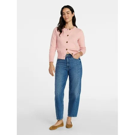 Time and Tru Women's Button Front Cardigan Sweater, Midweight, Sizes XS-XXXL | Walmart (US)